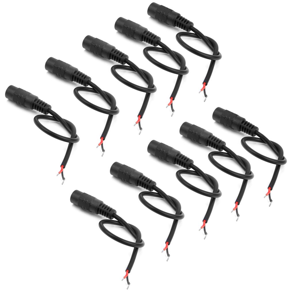10x 20cm DC Power Pigtail Female Cable Plug Wire Connector for CCTV Camera