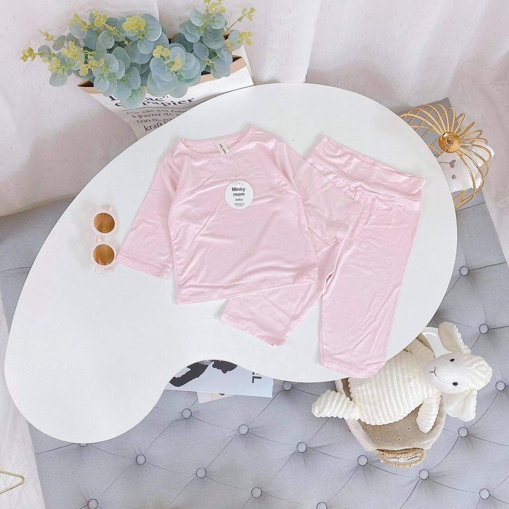 Bộ Minkey Mom, Peekaboo Dài Tay Cạp Cao Chất Thun Lạnh, Bộ Quần Áo Trẻ Em Từ 8-20kg