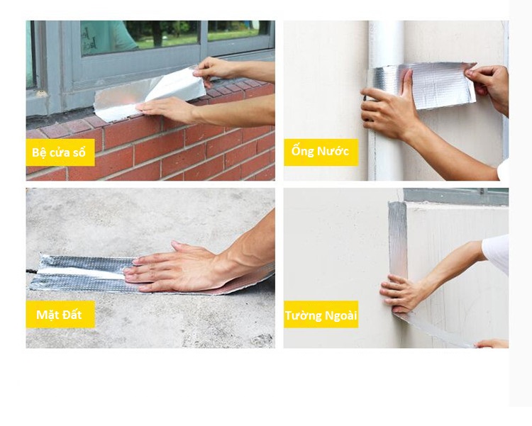 Miếng dán siêu dính Tape 5cm x 5m Vá Các Vết Nứt Tường, Bể Đựng Nước, Mái Nhà, Sàn Nhà, Trần Nhà...