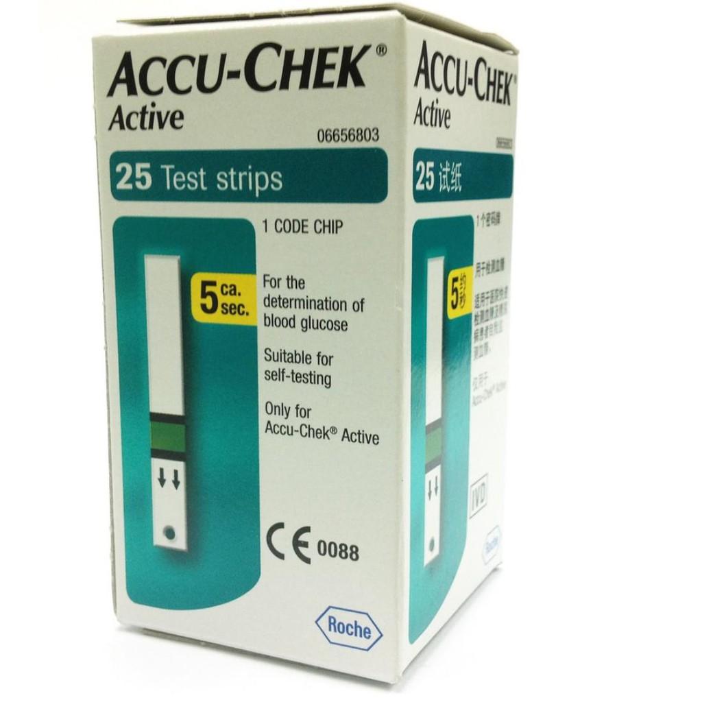 Máy Đo Đường Huyết Accu-Chek ACTIVE Kèm Hộp 25 Que Thử, Bút Lấy Máu, 10 Kim - Bảo Hành Trọn Đời