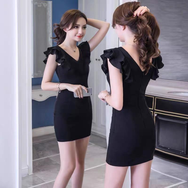 ĐẦM NỮ BODY CỔ V PHỐI LAI BÈO DỰ TIỆC SEXY QUYẾN RŨ