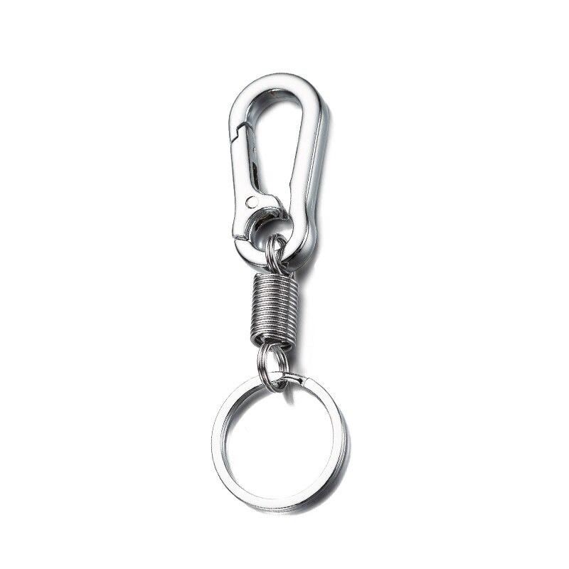 4PCS Spring Keychain Climbing Hook Car Keychain Strong Carabiner Shape Keychain Zinc Alloy Keychain Chain Rings Accessories