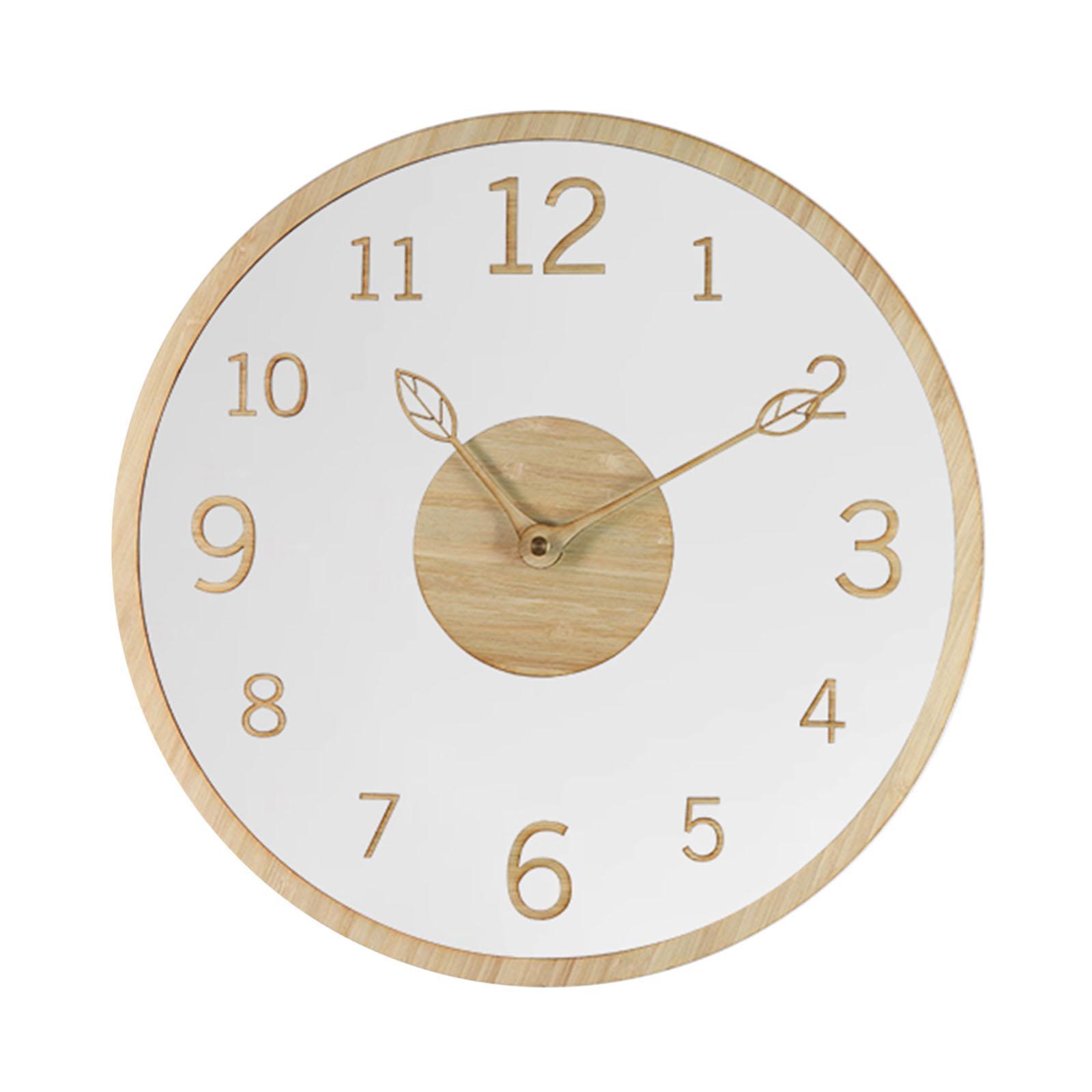 Modern Wall Clock Silent Wooden Wall Hanging Clock for Office Home Classroom