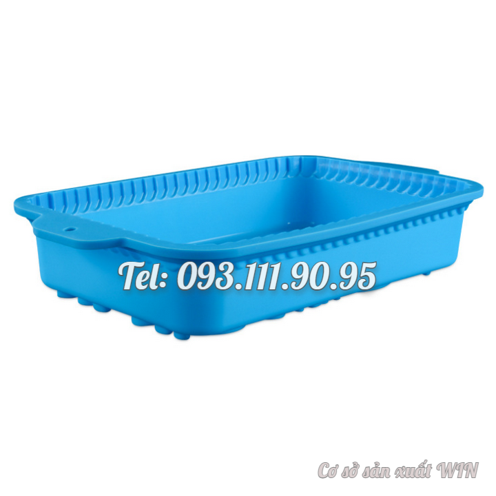 Khuôn silicon làm đế bánh, rau câu hình chữ nhật hoa văn kiểu - Loại 34 cm - Mã số 1181