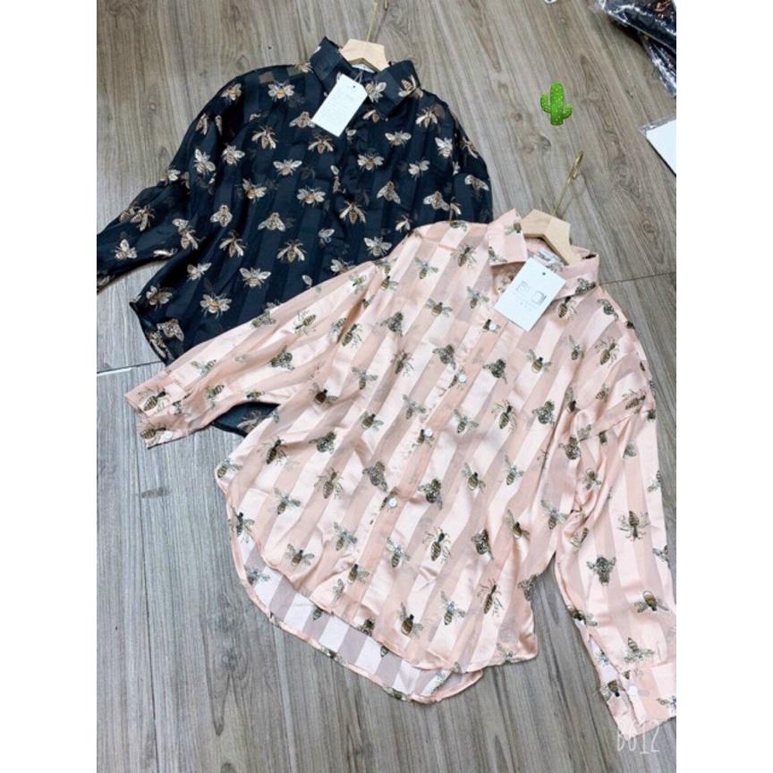 Sơ Mi Nữ - Sơ Mi Nữ Con Ong Dài Tay Thời Trang PK