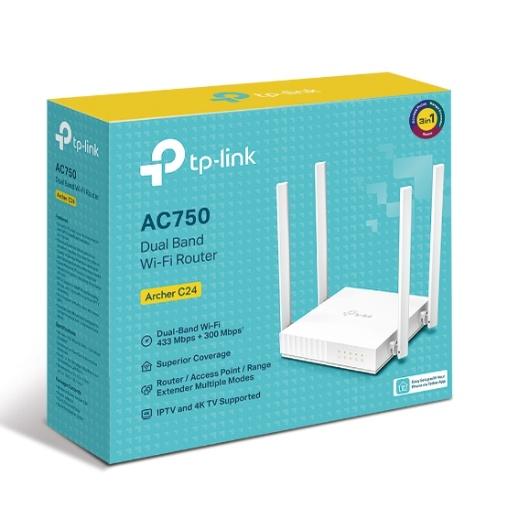 Bộ phát không dây băng tần kép TP-Link Archer C24 - AC750- Hàng chính hãng