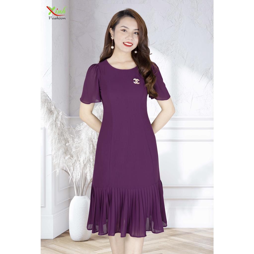 Đầm Suông Voan Đuôi Cá Dập Ly