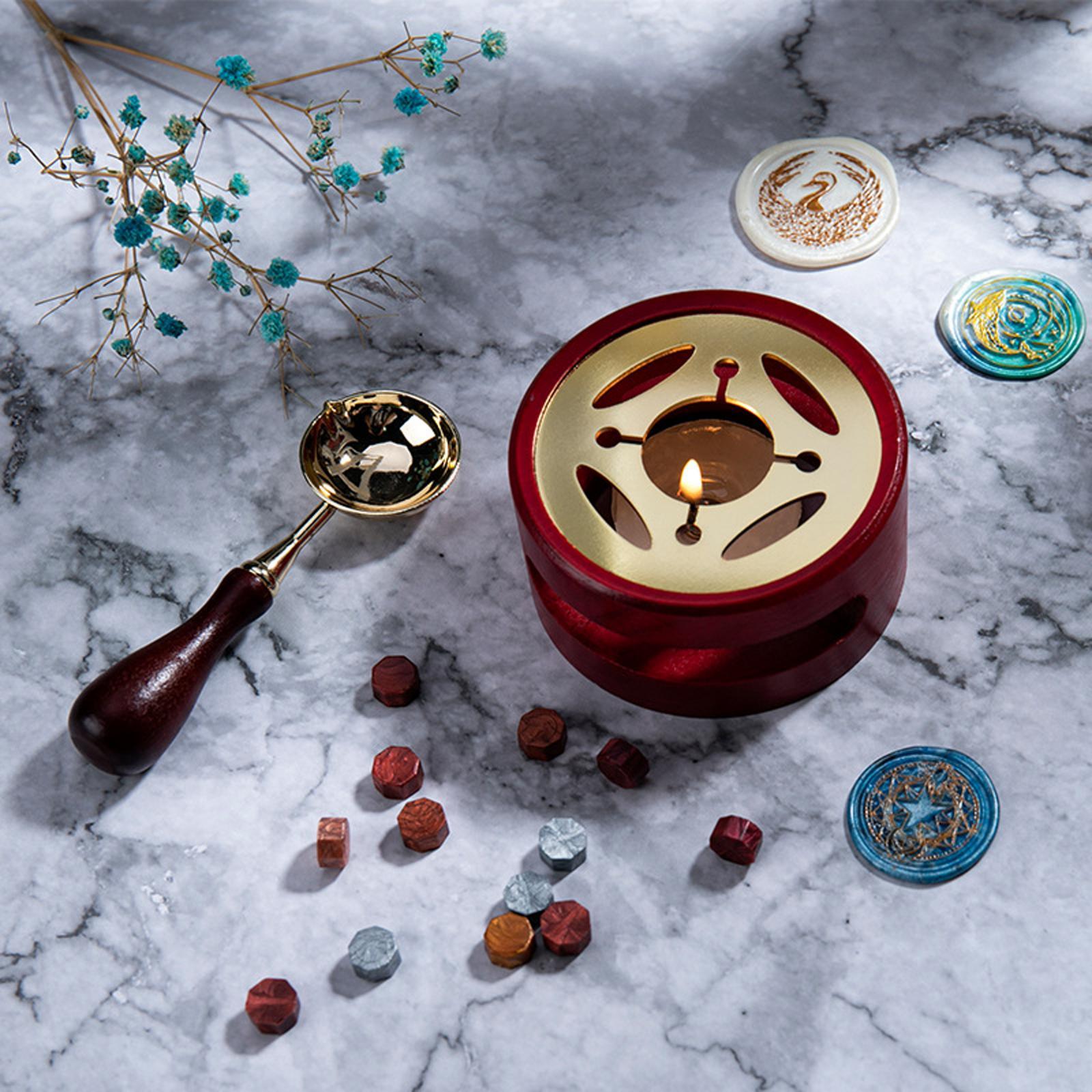 Wax Seal Kit Vintage Style Sealing Wax Furnace Stove Wood Wax Seal Warmer Wax Seal Melting Furnace Tool Decorative Craft Gifts