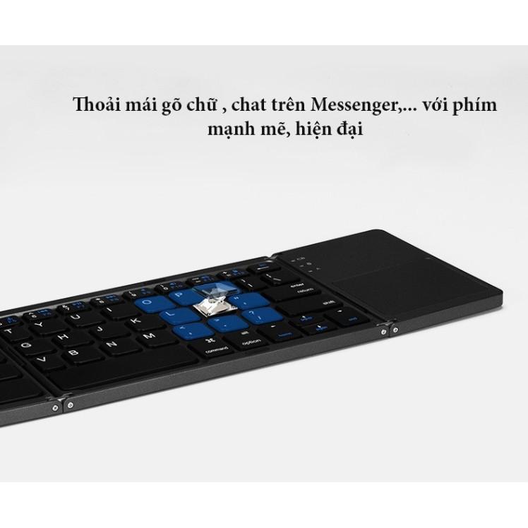 Bàn phím Bluetooth có Touchpad xếp gọn (IOS/Android/win/mac..) (Màu Bạc | Đen ) - The Royal's Furniture