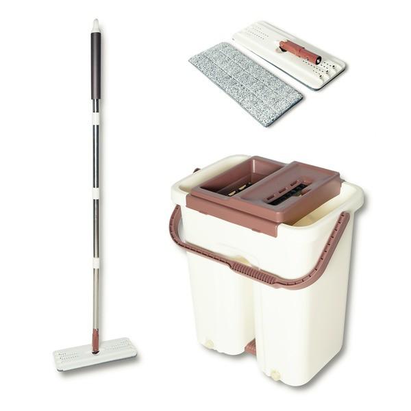Thùng lau nhà thông minh đa năng 360 loại cao cấp thế hệ mới 2 ngăn tự vắt tặng kèm 2 bông lau bẹ lau