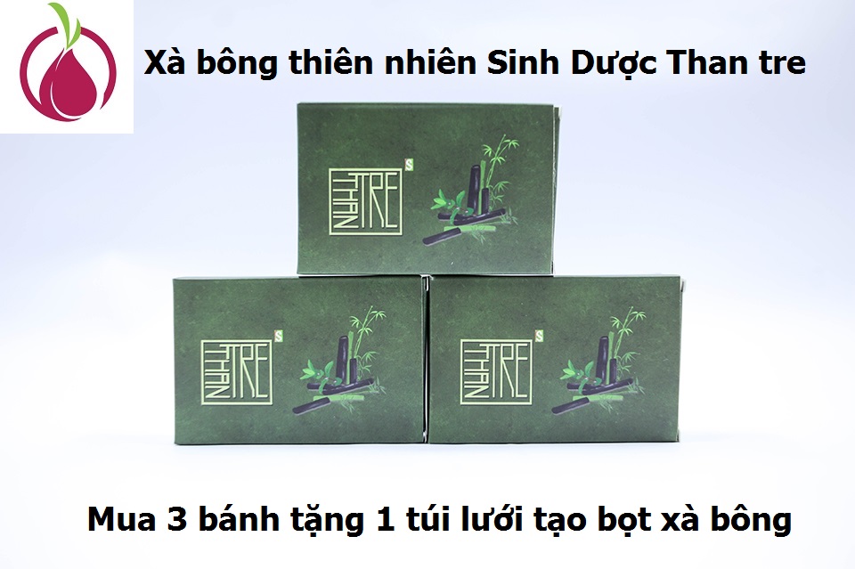 Set 3 bánh Xà bông tắm rửa mặt Sinh Dược Than tre làm sạch sâu, dưỡng da mềm mịn, giảm mụn thâm - 100% làm từ dược liệu thiên nhiên/ xà phòng handmade 100gr