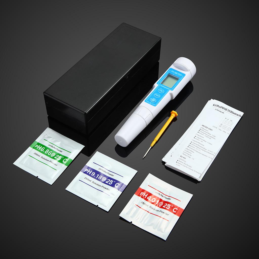 PH Level Test Pen Electrode Sensor Reader pH Meter Pond Life Water Lab Use