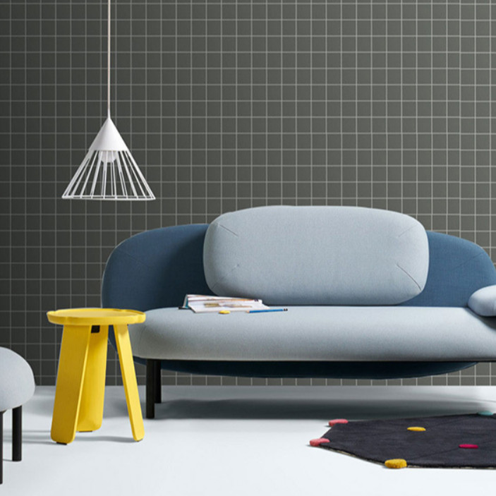 Cuộn 5m Decal Giấy Dán Tường ô kẻ nhỏ màu xám