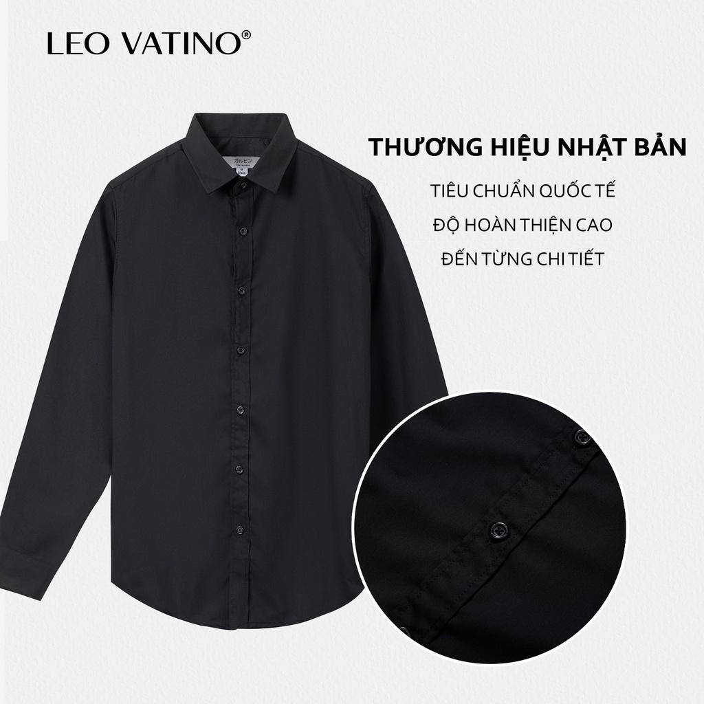 Áo sơ mi nam Coolsilk 100% Leo Vatino Phân phối độc quyền sơ mi dài tay chống nhăn cổ bẻ chuẩn form giữ dáng SMLIFE01