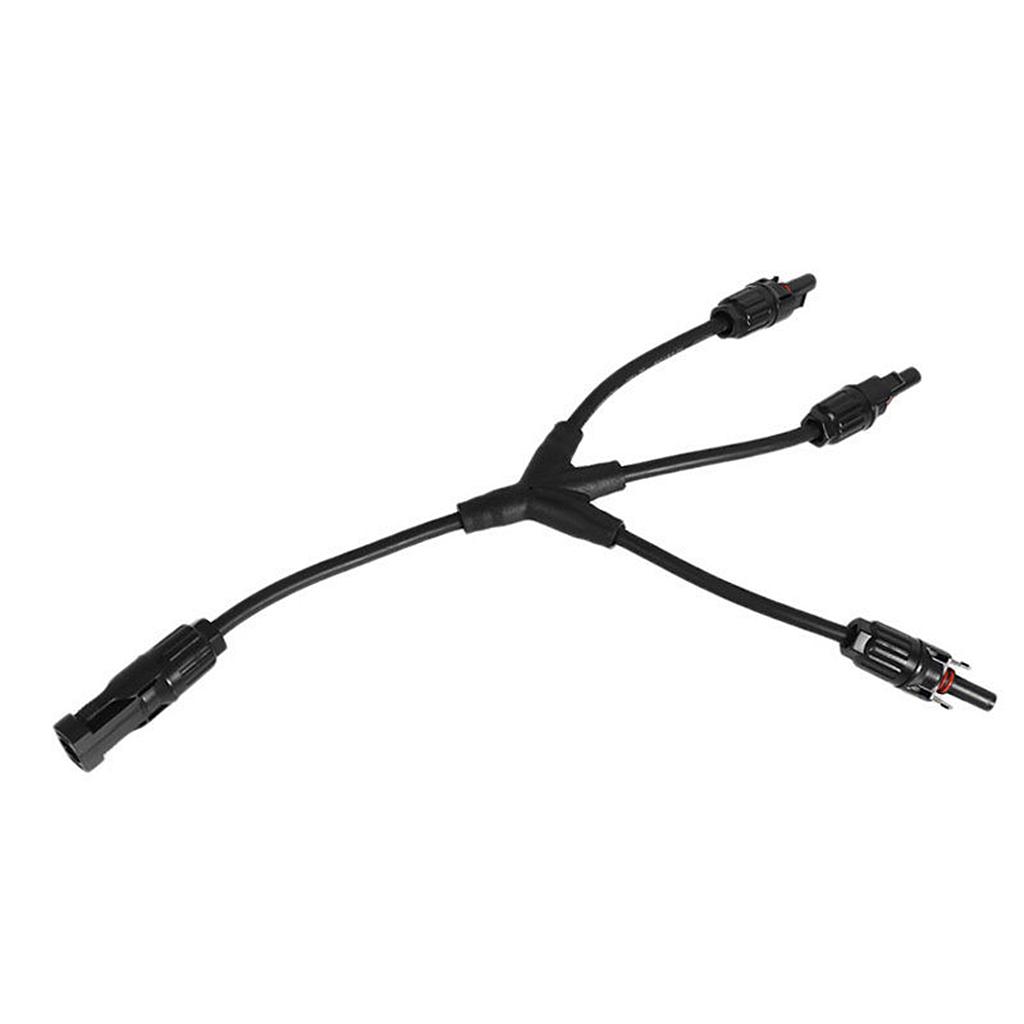 2 x Black Male Female Solar Panel Cable Connector 1 to 3 Wire Connector