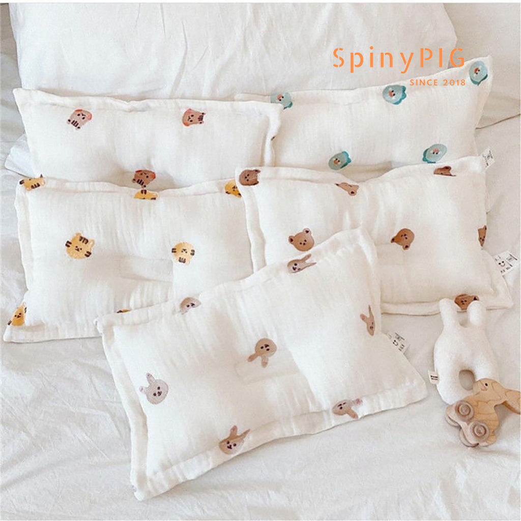 Gối cho bé sơ sinh 0-2 tuổi định hình đầu vải cotton xô cao cấp style Hàn Quốc cực mềm và thoáng khí