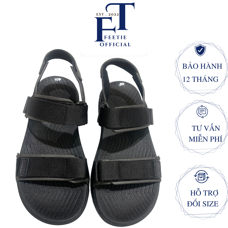 Dép Sandal Nam Nữ Shatto Quai Ngang/ Quai Chéo Đen Thời Trang Mang Đi Học,Đi Chơi cao 4cm Đế Bằng