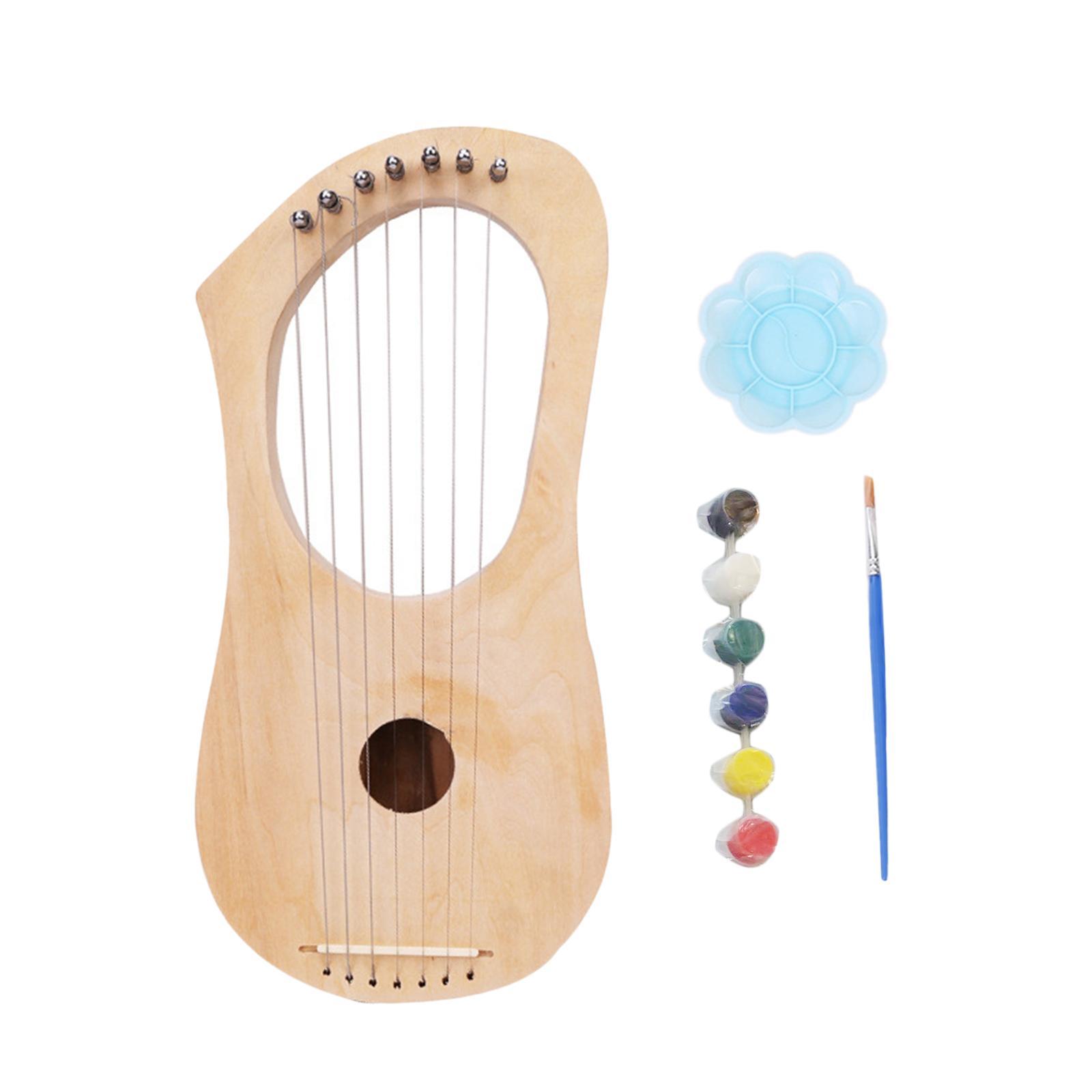 Harp Making Material Set, 7 String DIY Set, Soft Sound Interactive Beginners String Lyre, Harp Lyres, Wood String Instrument for Stage