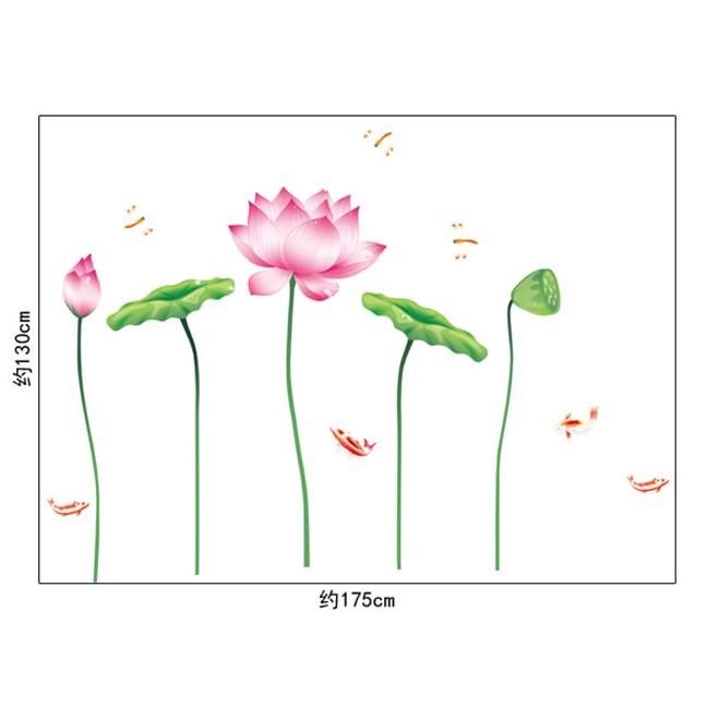 Decal dán tường trang trí - HOA SEN TRANG NHÃ