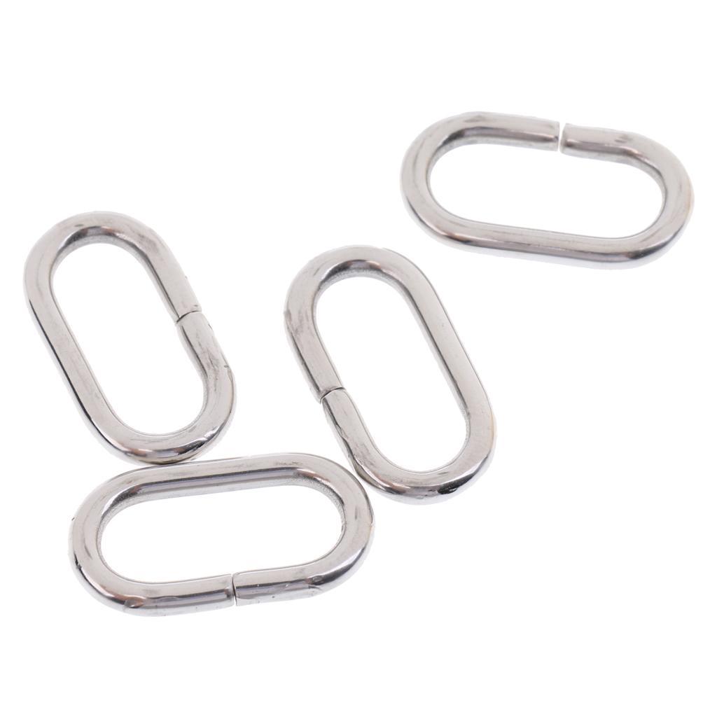 4 Piece  Stainless Steel Rings Nylon  Strap Belt Buckle