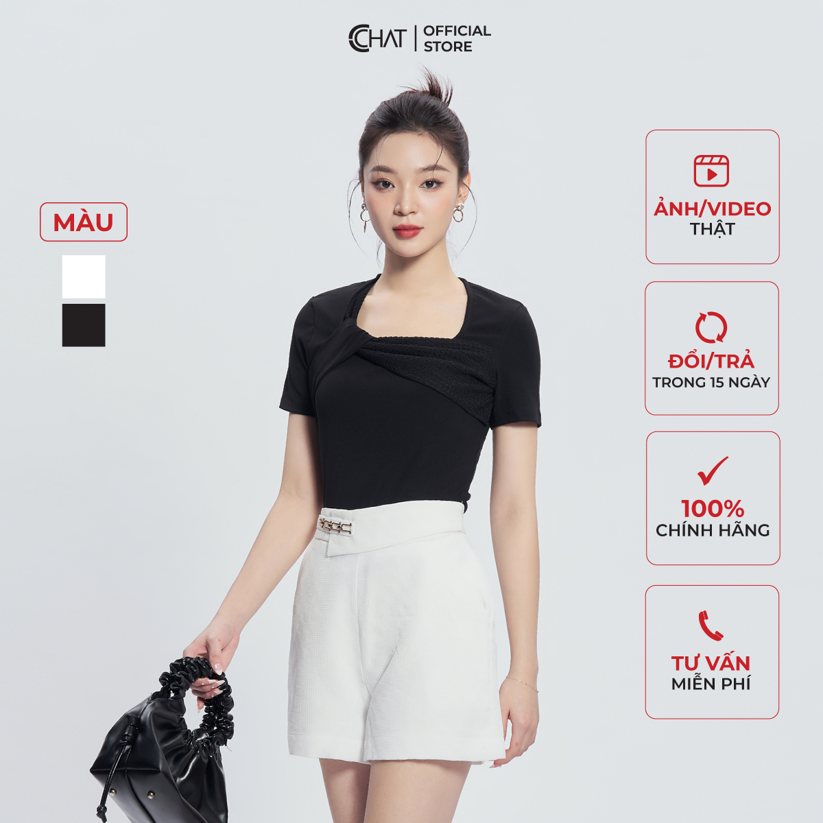 Áo Thun Cổ Lệch Chất Thun Cao Cấp Co Giãn Mềm Mịn 53TNC8001OT