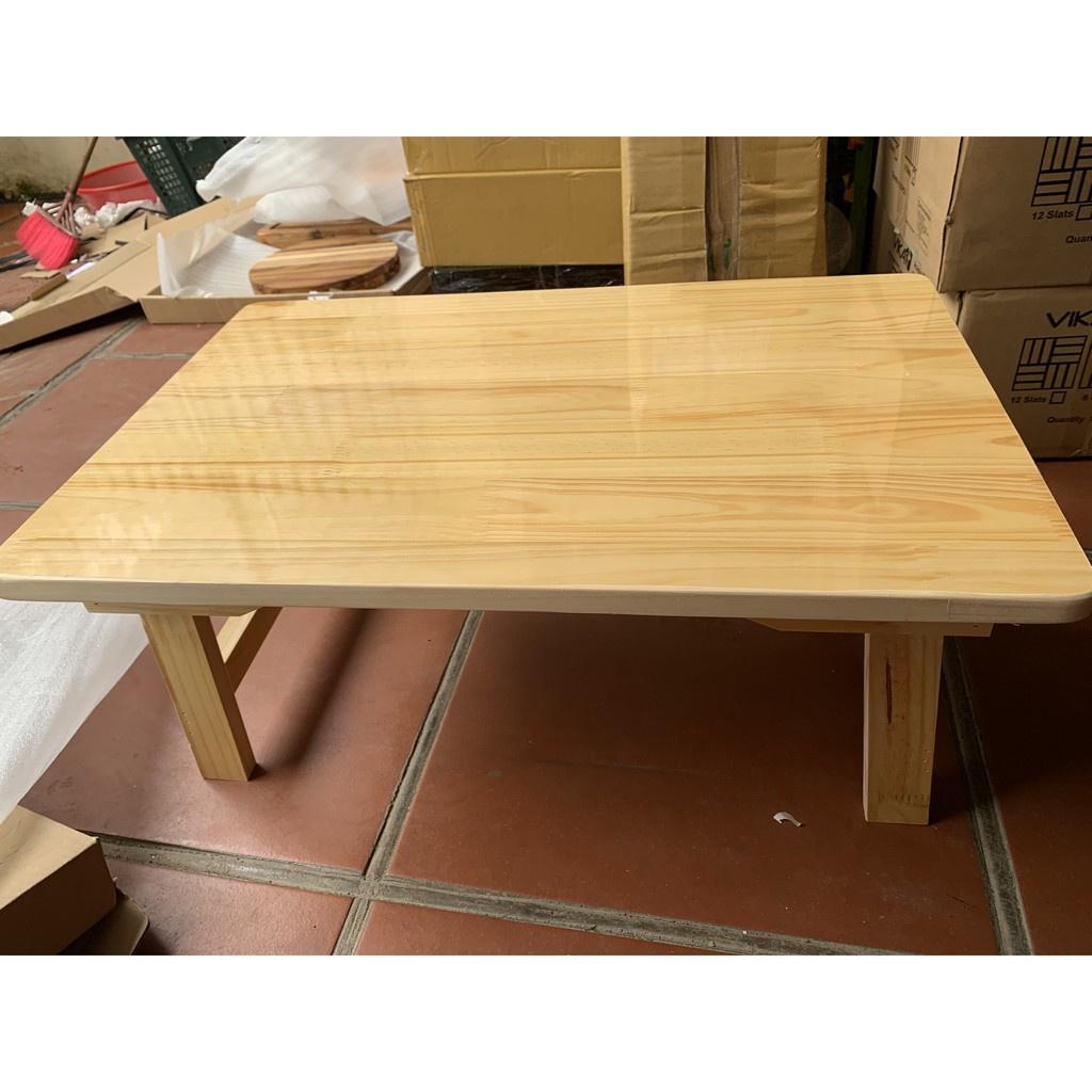 Bàn Gỗ Đa Năng Chân Xếp, Bàn trà chữ nhật sofa/cafe ngồi bệt gấp gọn gỗ tự nhiên