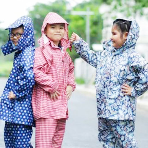 Bộ Áo Mưa Trẻ Em Vải Dù Hoạt Hình Cho Bé Từ 3-10 Tuổi, Áo Mưa Trẻ Em Chống Thấm Tuyệt Đối