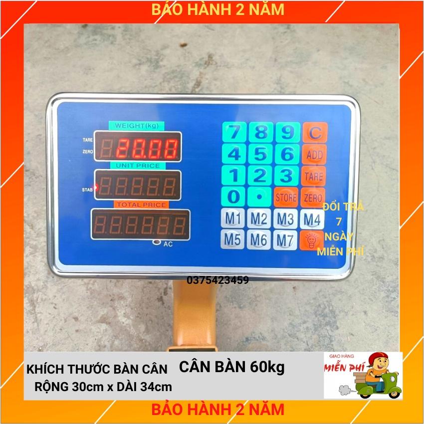 Cân bàn điện tử tính tiền 60kg - khung vàng chuyên bán hàng hóa nông sản.vv