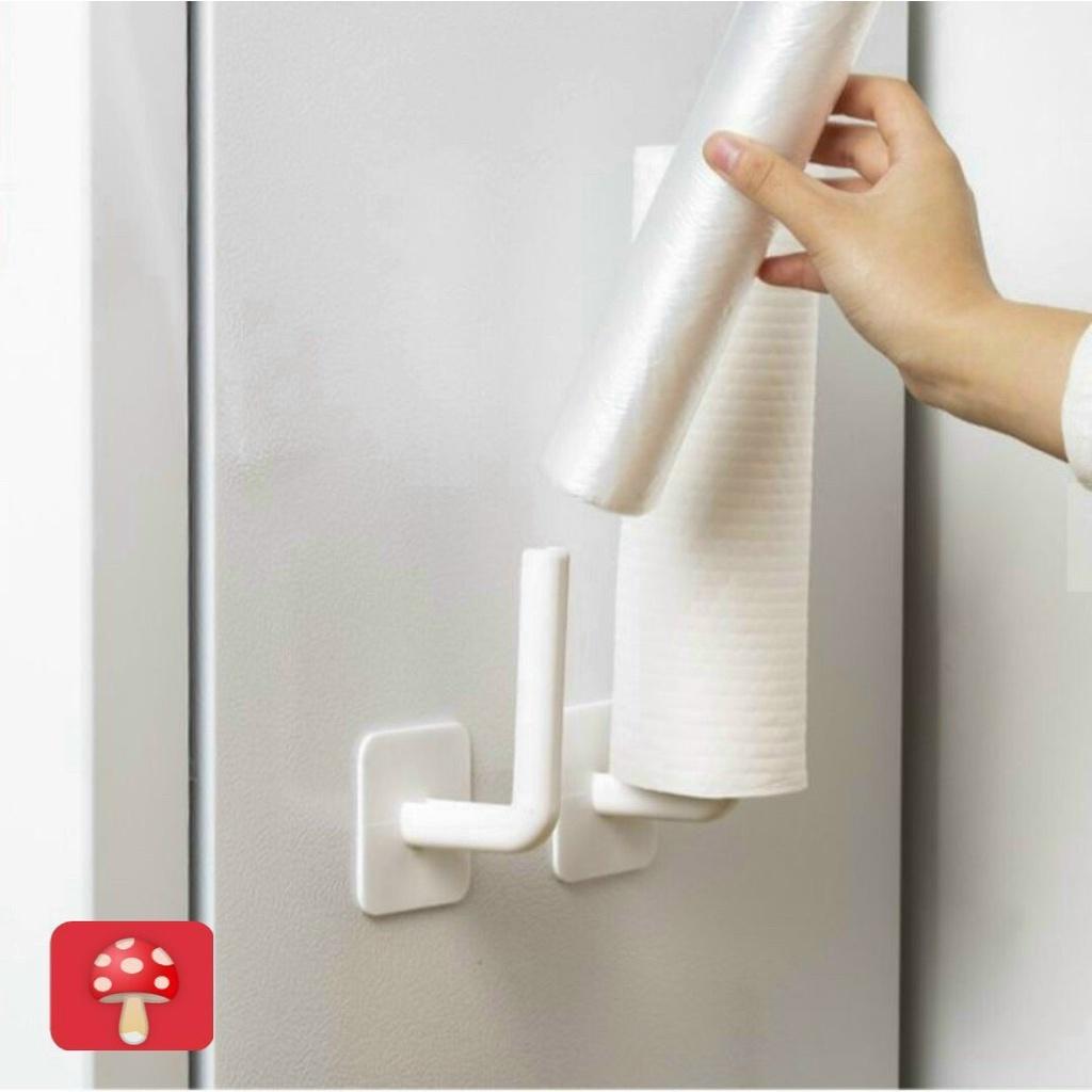 Giá Nhựa Treo Cuộn Giấy Vệ Sinh Cao Cấp, Tiện Lợi Cho Phòng Tắm - Nhà Bếp, Móc Dán Tường Đa Năng