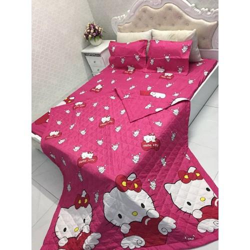 BỘ CHĂN RA VỎ GỐI 5 MÓN COTTON HELLO KITTY CHO BÉ