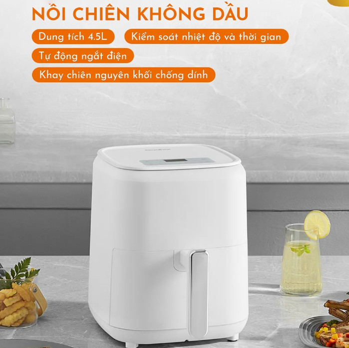Nồi chiên không dầu điện tử GAABOR GA-E45A dung tích 4,5L công suất 1400W - Hàng Chính Hãng - Chỉ Giao Hà Nội
