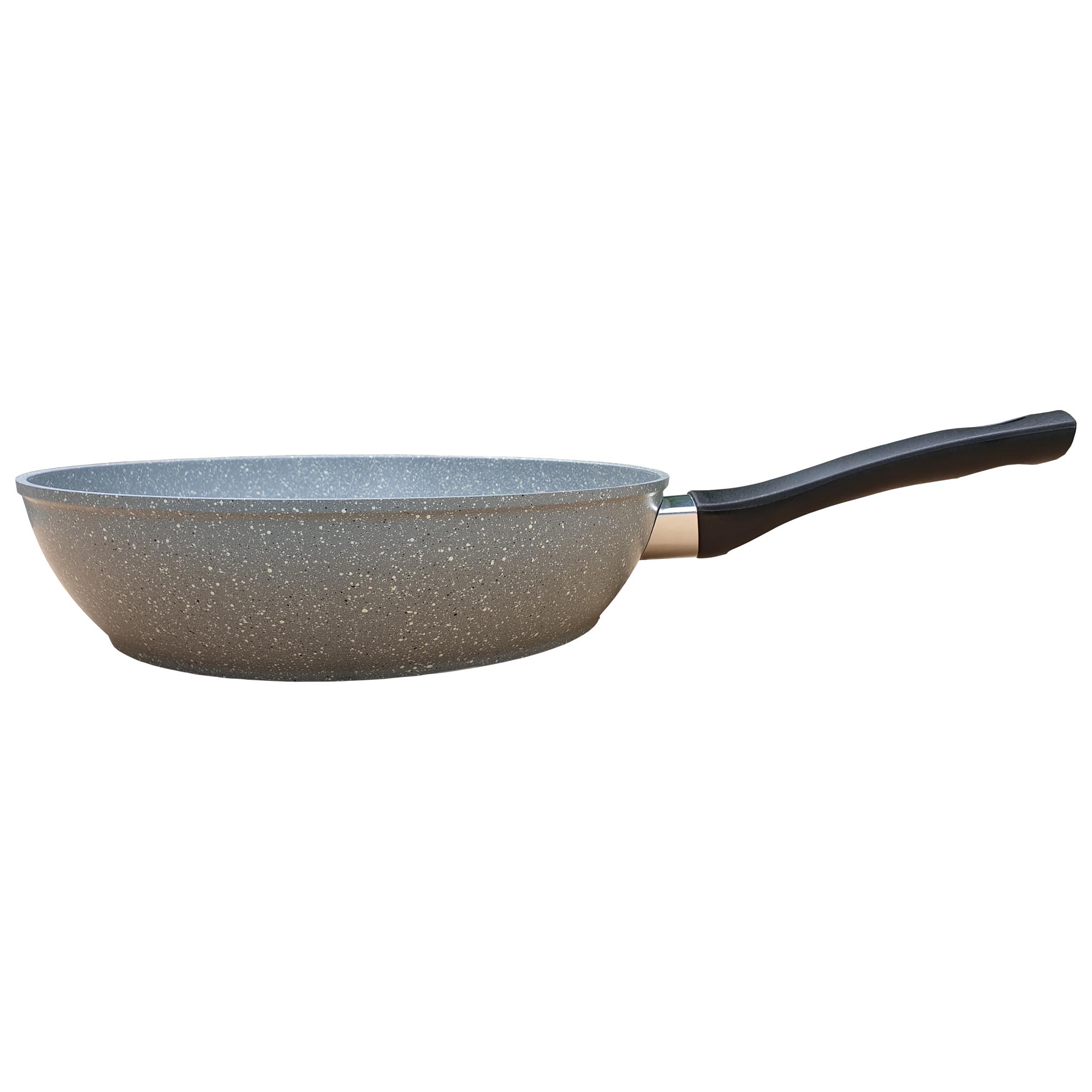 Chảo vân đá chống dính đáy từ sâu lòng GREEN COOK GCP02-26IHB 26 cm tay cầm chịu nhiệt màu đen - Hàng chính hãng