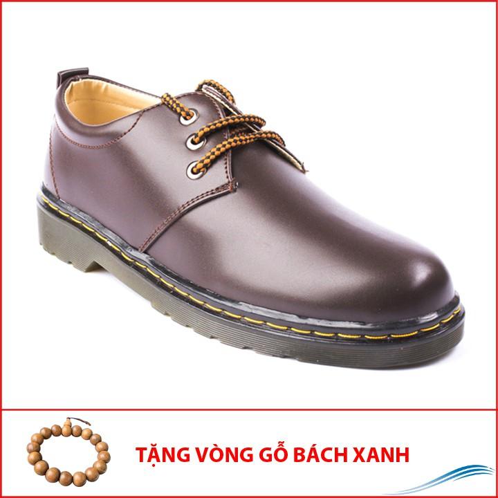 Giày Boot Nam Cổ Ngắn Màu Nâu Da Trơn Cực Đẹp Và Phong Cách Để Khâu Chắc Chắn - M353-NAU(GB)- Kèm Vòng Gỗ Bách Xanh