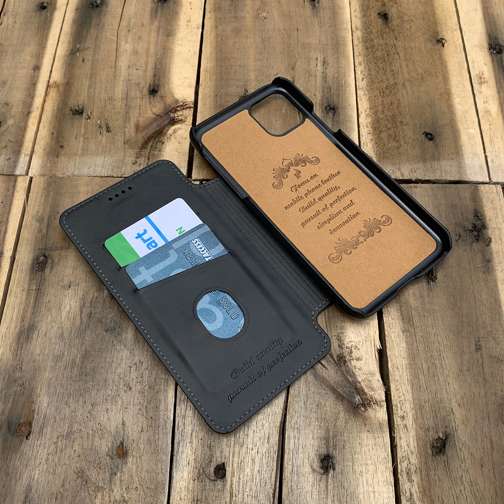 Bao da kiêm ví dành cho iPhone 11 Pro Max - Màu đen