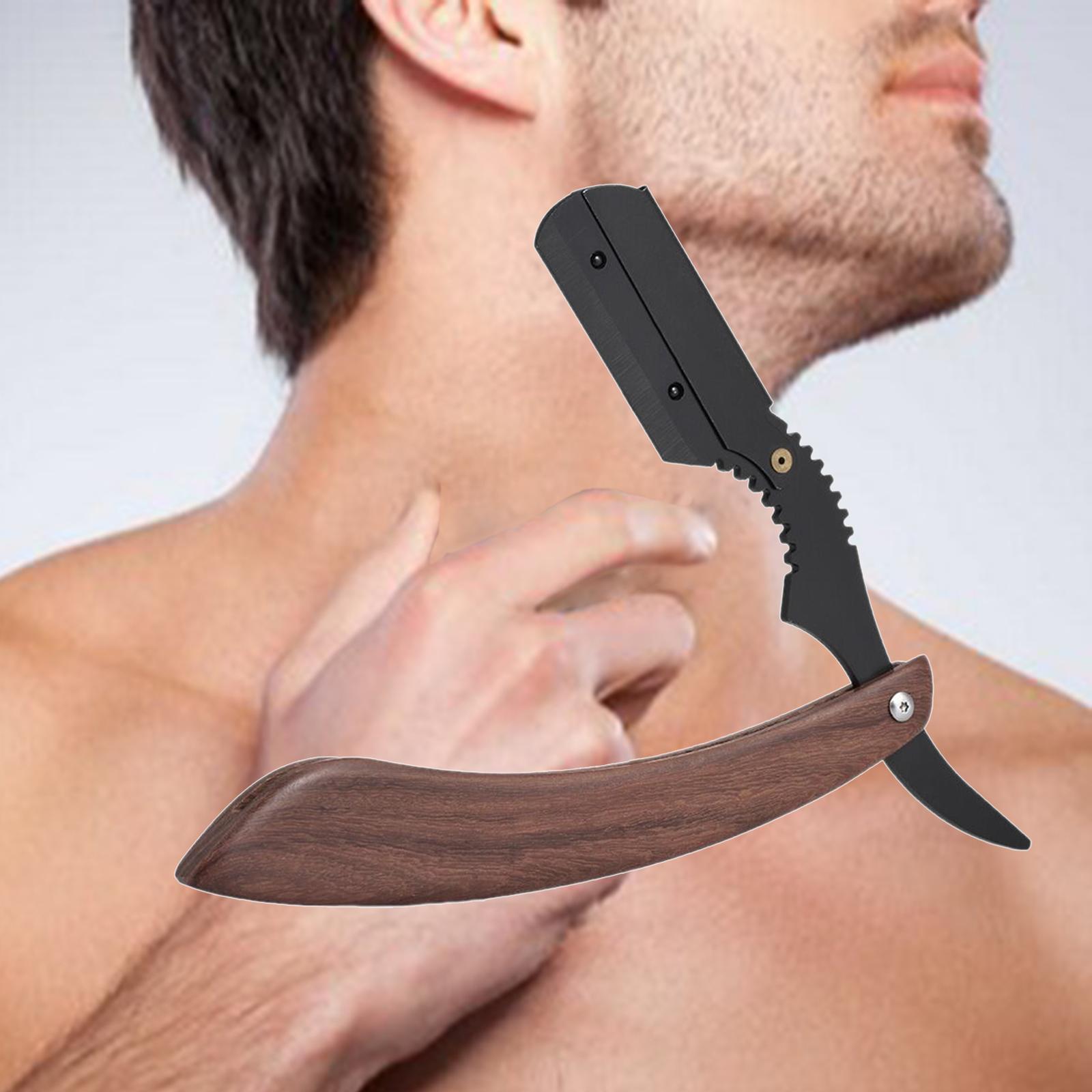 Straight Edge Barber  Wooden Handle for Barbershop Stainless Steel