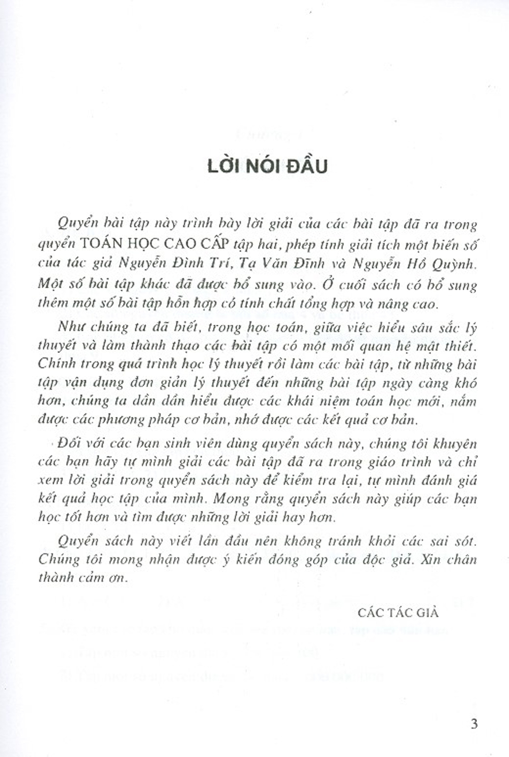 Bài Tập Toán Cao Cấp - Tập 2 - Phép Tính Giải Tích Một Biến Số