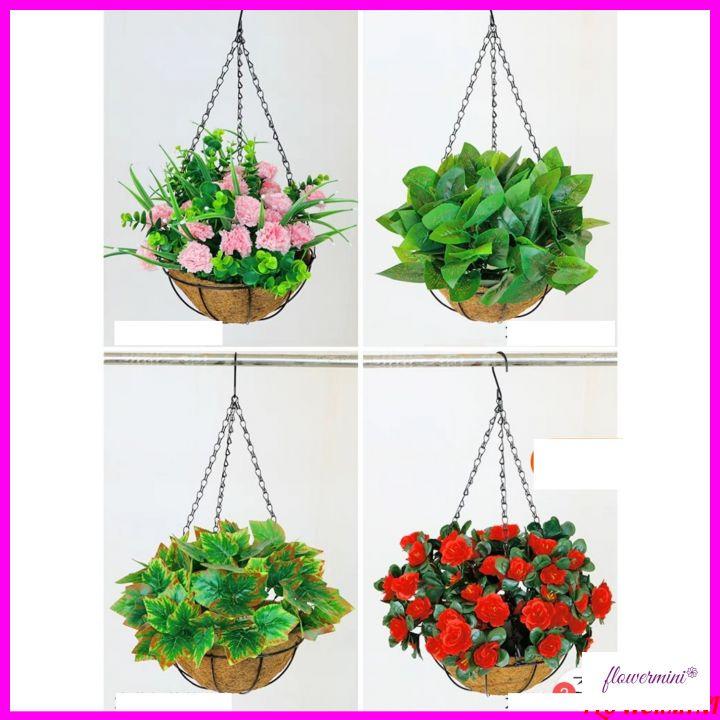 Giỏ hoa treo tường ban công trang trí nhà cửa, tiểu cảnh, quán cafe đẹp Flowermini GH-15