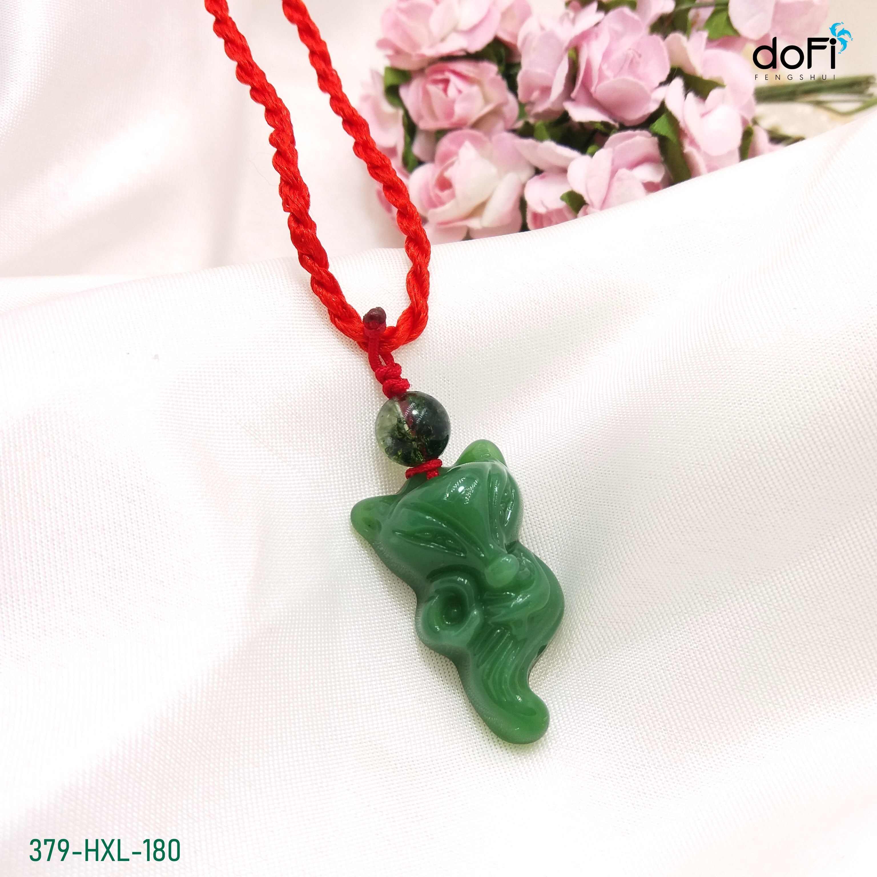 MẶT DÂY HỒ LY DÁNG ÔM HOA HỒNG ĐÁ MÃ NÃO XANH LÁ