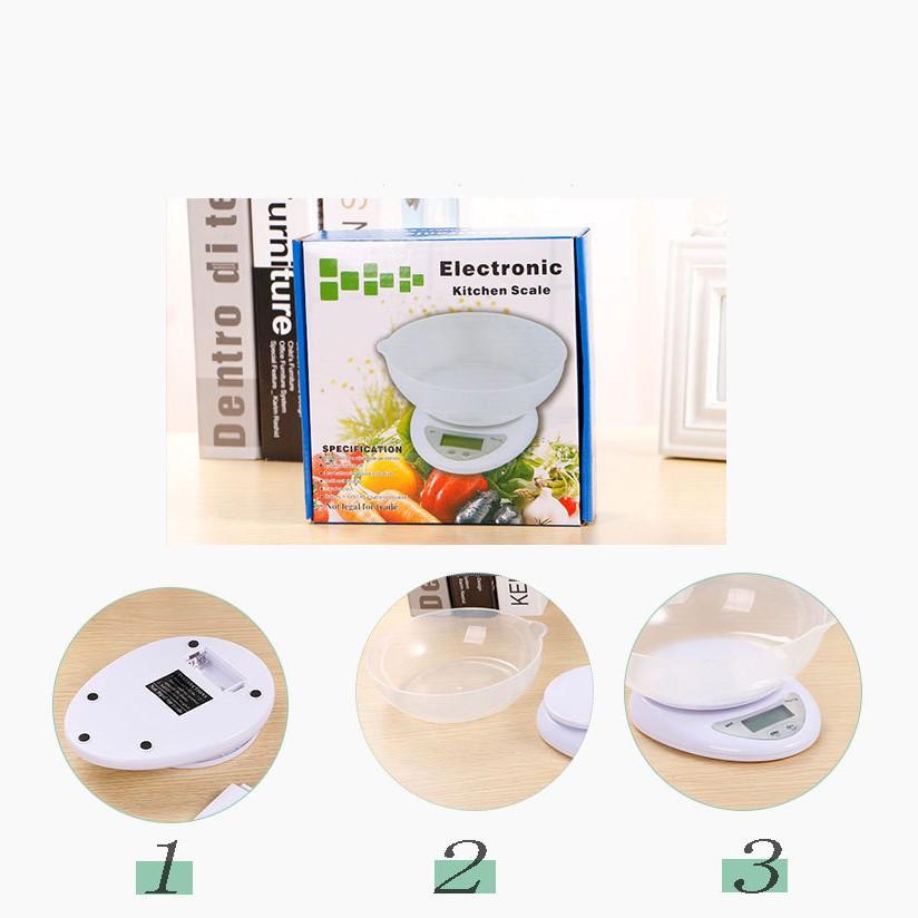 Cân Điện Tử Nhà Bếp Mini Electronic Kitchen Scale Cân Thực Phẩm 5Kg – 1G Kèm Pin  Yspring come