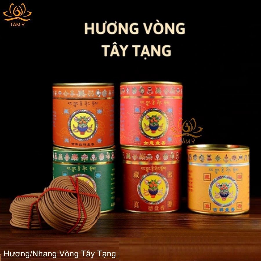 Đàn hương nhang vòng Tây Tạng loại 4h hộp 48 vòng