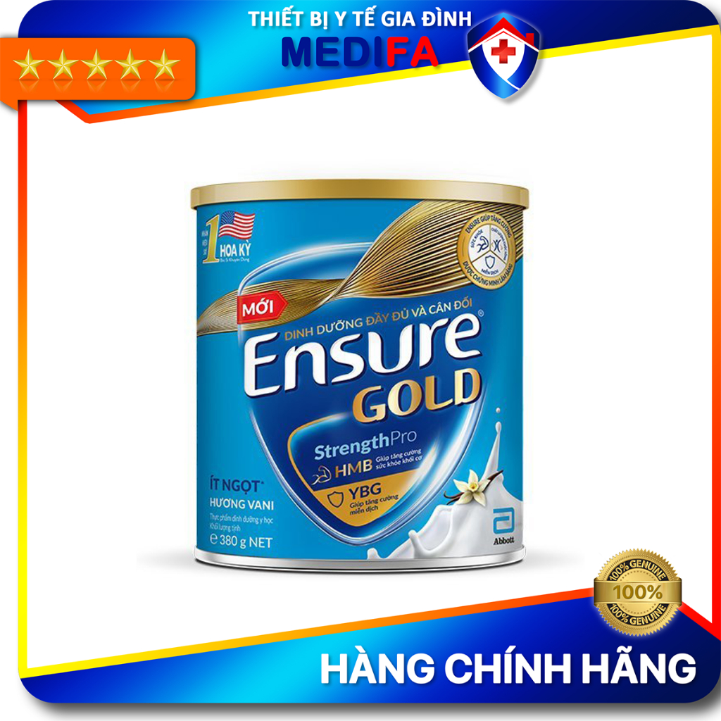 Sữa Bột Ensure Gold Abbott Hương Vani Ít Ngọt (HMB) 400g/380g