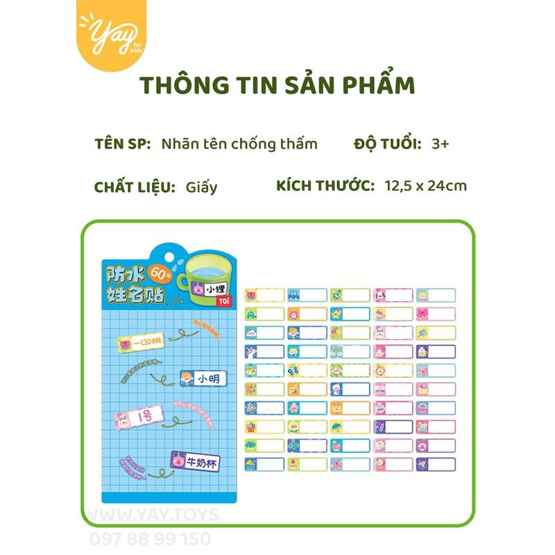 Nhãn Tên Chống Thấm Nước 3+ | TOI