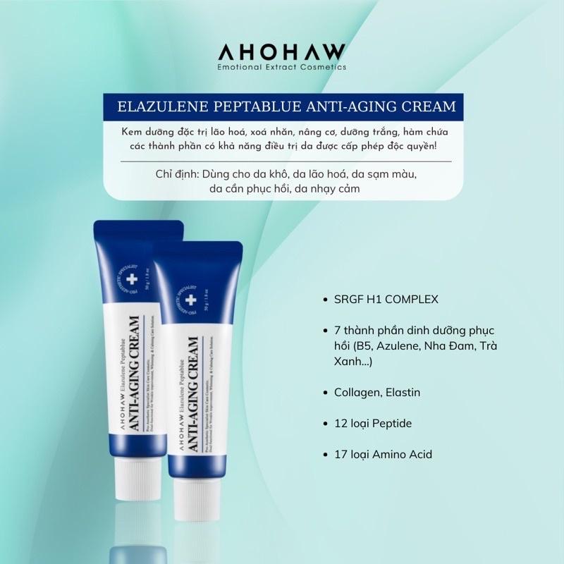 Kem Dưỡng Chống Lão Hóa Ahohaw Elazulene Peptablue Anti- Aging Cream 50g