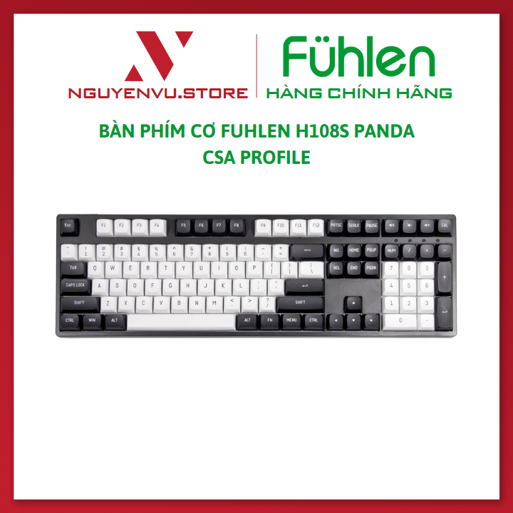 Bàn phím cơ không dây Fuhlen H108S PANDA (3 Mode/ GASKET/ HOTSWAP/ MẠCH XUÔI) - Hàng chính hãng