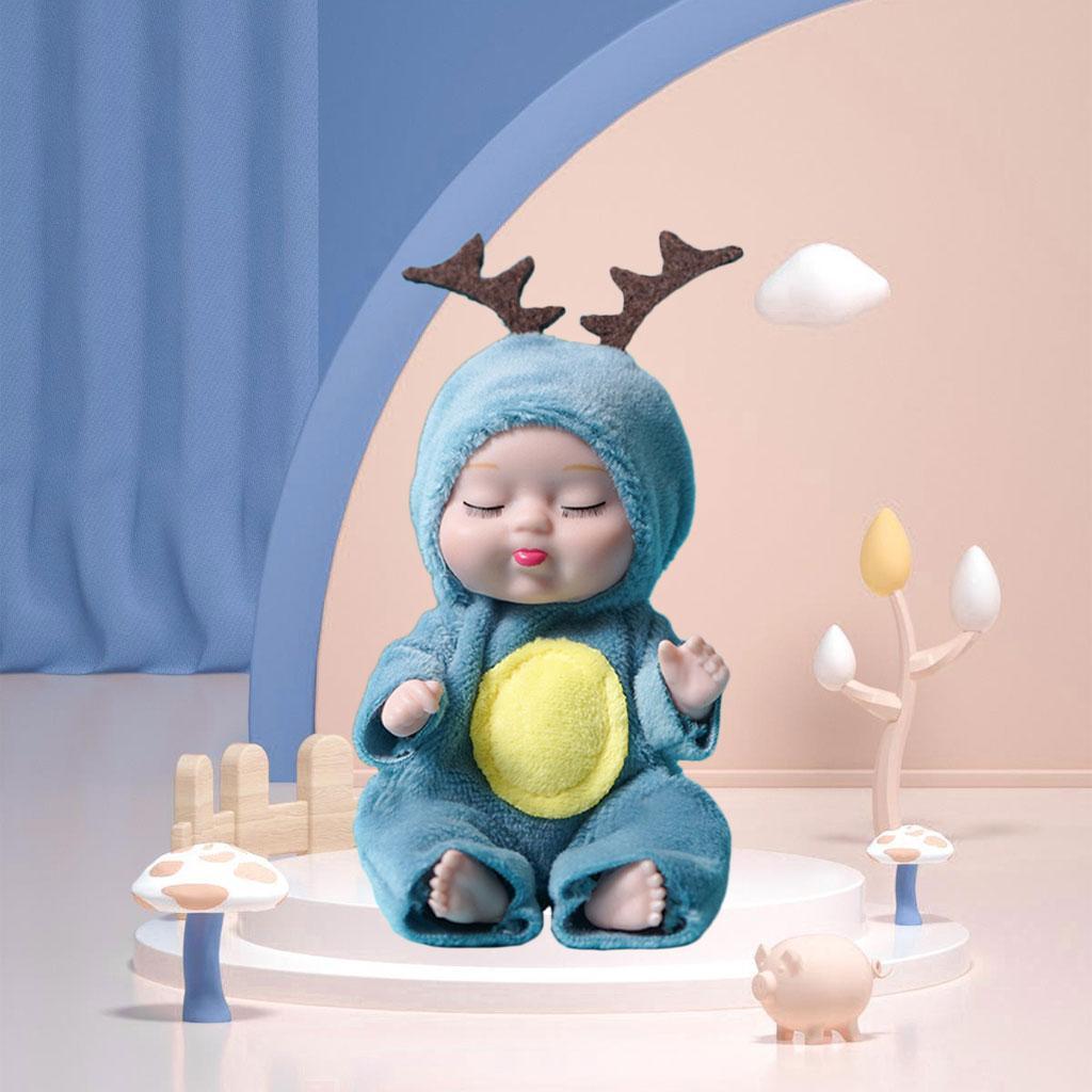 2-10pack Cartoon Sleeping Baby Doll Keychain Accessories Car Toy Gifts Decor Elk
