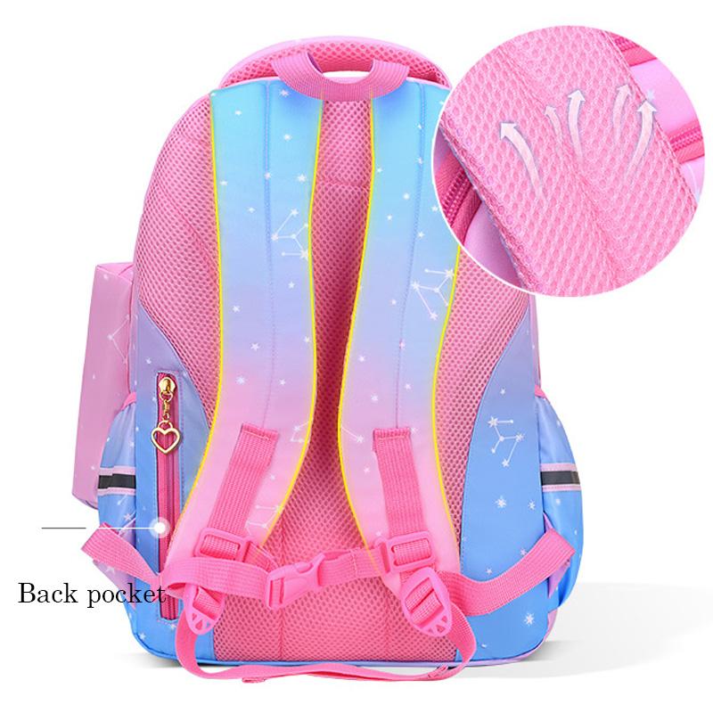 Cô Gái Học Túi Hồng Tím In Gradient Ba Lô Trẻ Em 1-3-4-6 Cấp Sinh Đựng Dễ Thương Trẻ Em của Schoolbag Chống Nước Ba Lô