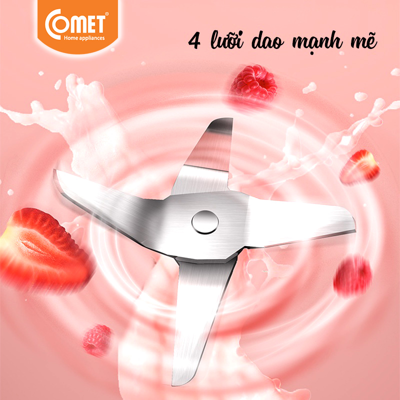 Máy Xay Sinh Tố Comet CM9952 – 450W, Cối Nhựa Kháng Vỡ 1.5L, Lưỡi Dao Inox Sắc Bén - Hàng chính hãng