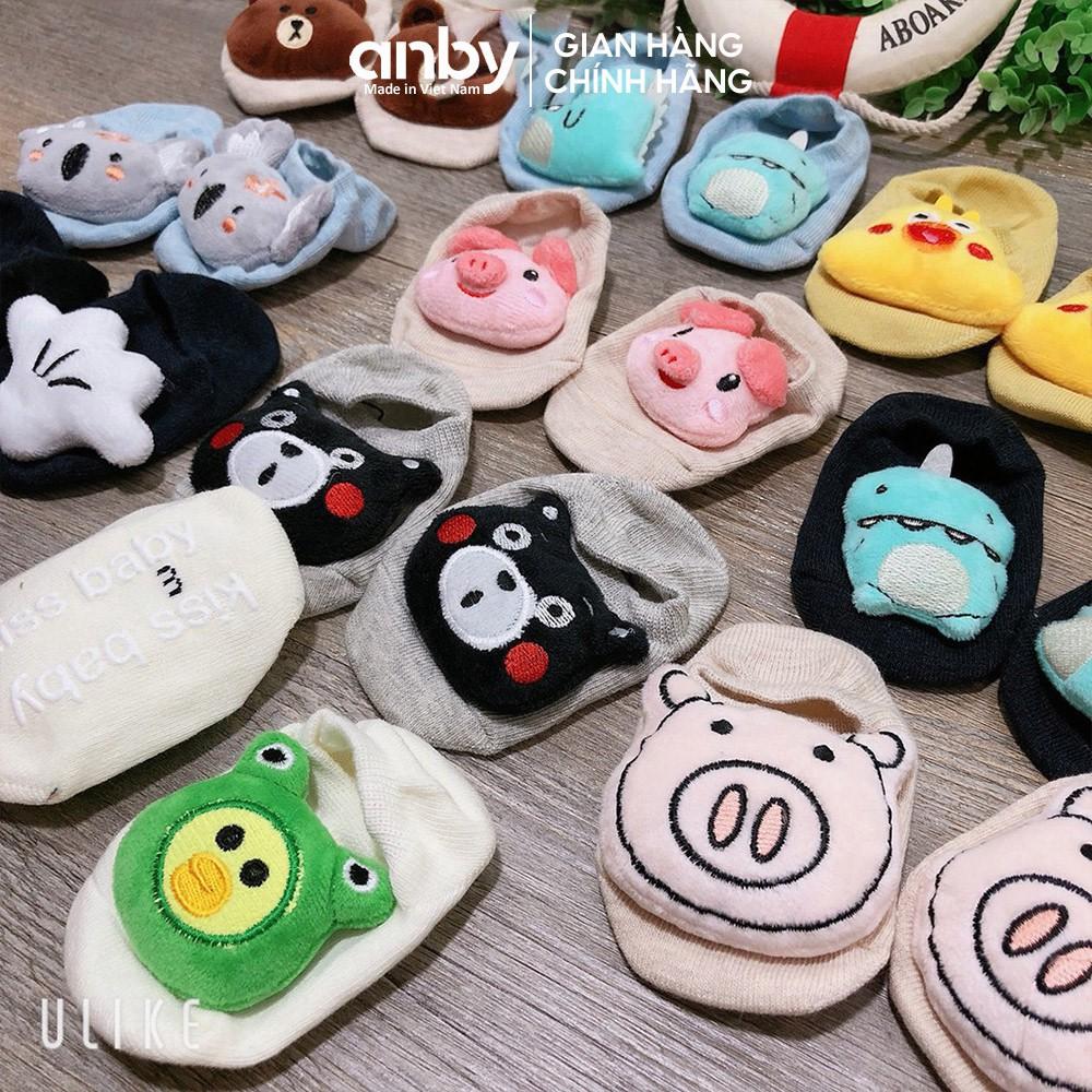 Tất vớ trẻ em sơ sinh ANBY cotton chống trượt hình thú ngộ nghĩnh cho bé trai bé gái