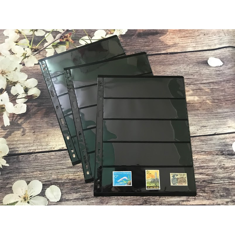 Combo 10 Phơi Đựng Tem PCCB Có 5 Ngăn Đen CB10TN