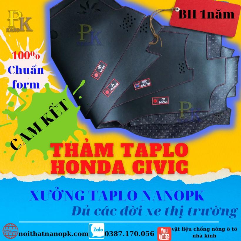 THẢM TAPLO NHUNG XE HONDA CIVIC – CHỐNG TRƯỢT – CHỐNG NÓNG HIỆU QUẢ - CHUẨN FORM